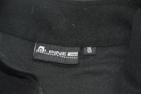 116 122 černá slabá fleesová mikina, alpine pro,122