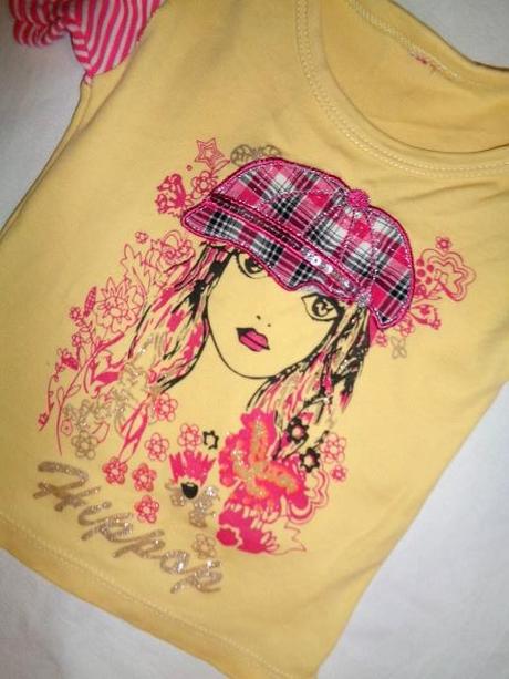 Nádherné žluté tričko s holkou parádnicí, 86