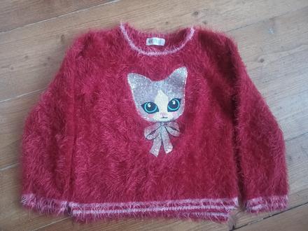 Huňatý svetr s kočičkou 122, h&m,122