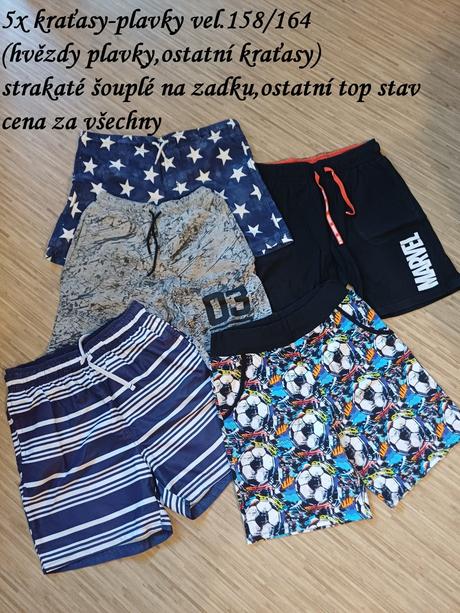 5ks plavky+kraťasy set vel.158-164, 158