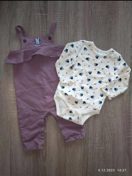 Dívčí body+laclové kalhoty minnie, komplet vel. 68, disney,68