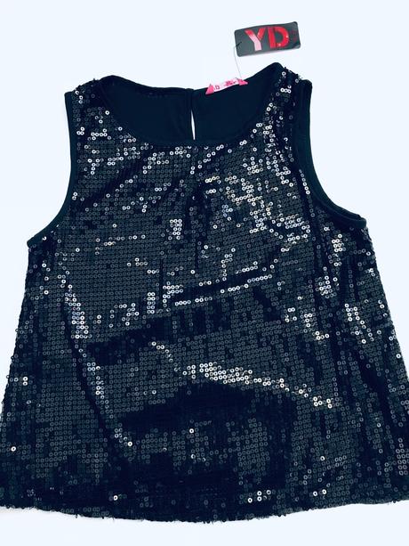 Ob/ tílko černé s flitry  - v.10/11 let, young dimension,146