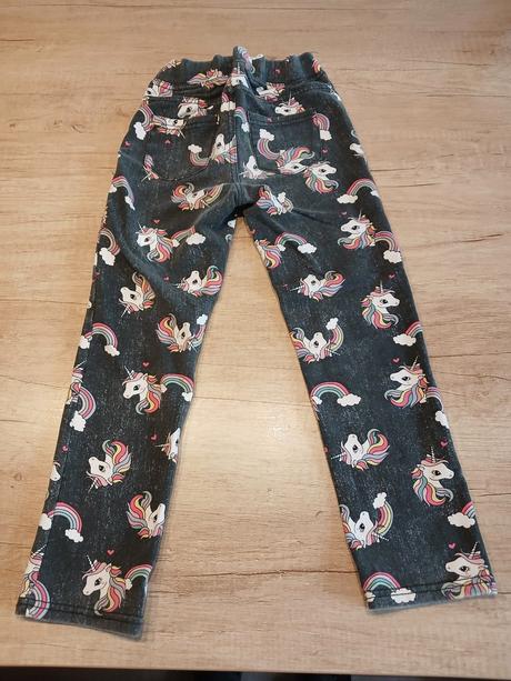 Kalhoty/džegíny jednorožec hm vel. 110/116/122, h&m,116