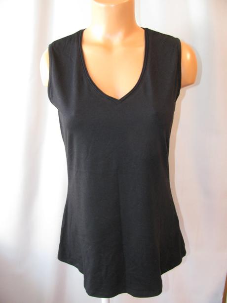 Černé bavlněné pružné tričko, tcm,42