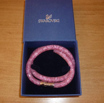 Růžový náramek s krystaly swarovski, swarovski