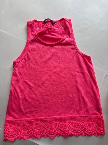 Tílko krásné neonové barvy s kraječkou - v.7/8 let, primark,128