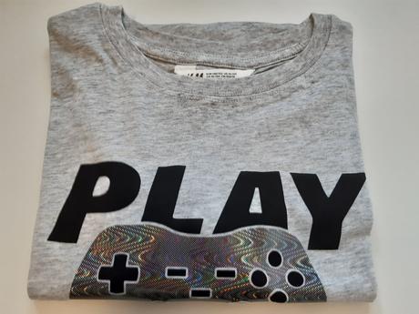 Šedivé tričko play vel. 146/152, h&m,146