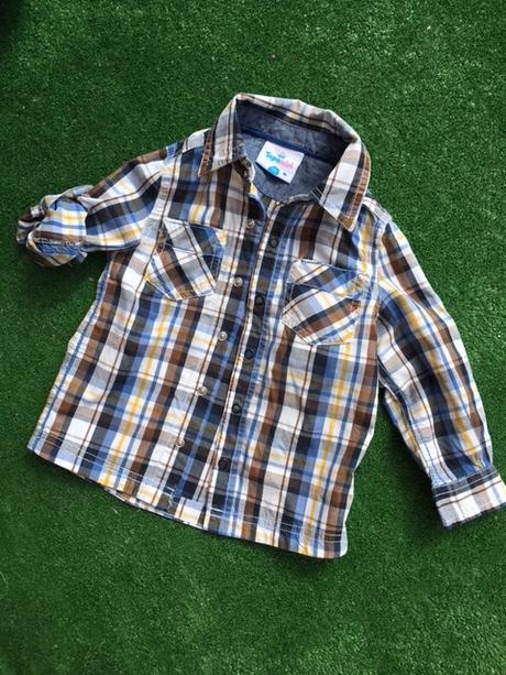 Kostkovan košile s roll/up rukávy, topomini,92