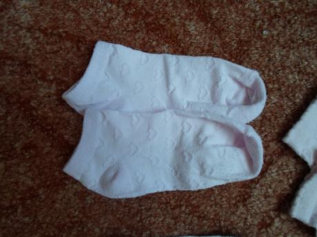 Růžové bílé nízké kotníčkové ponožky 3 páry, 27
