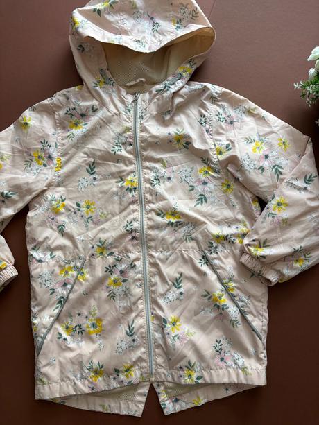 Větrovka růžová s květy - v.7/8 let, tu,128