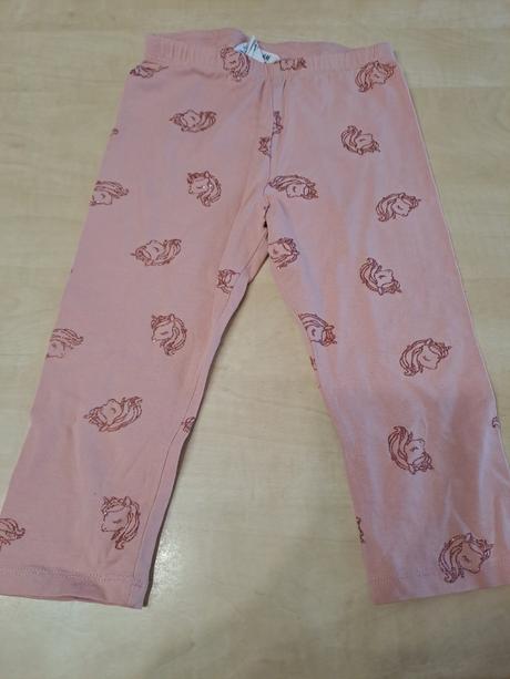 Tříčtvrteční legíny vel 128 top stav jednorožec, h&m,128