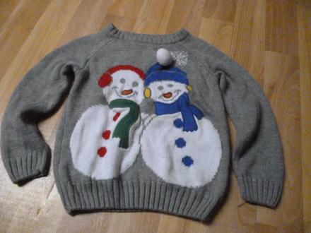 Svetr vánoční sněhulák 2-4, 98