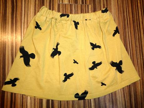 Krásná sukně s ptáčky - organická bavlna, 116