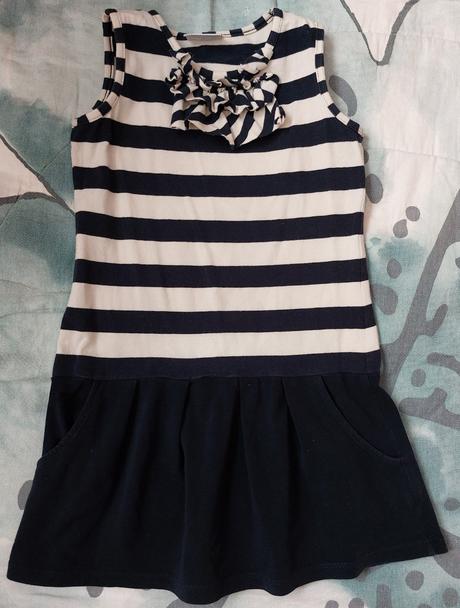 Šaty modro - bílé, 92