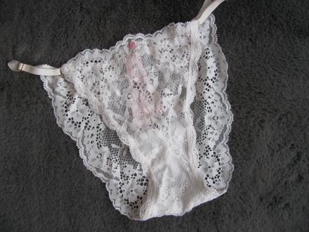 Bílé krajkové kalhotky v.s., victoria's secret,m