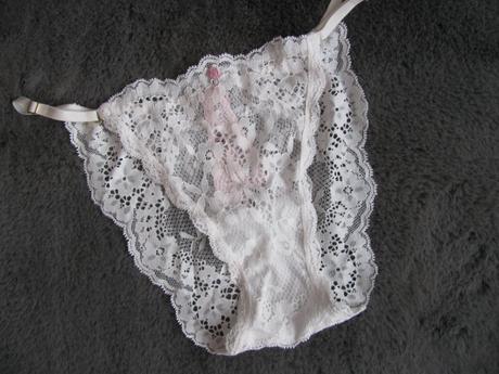 Bílé krajkové kalhotky v.s., victoria's secret,m