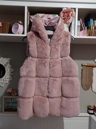 Kožíšková vesta, chlupatá vesta, kožíšek m-xl, l