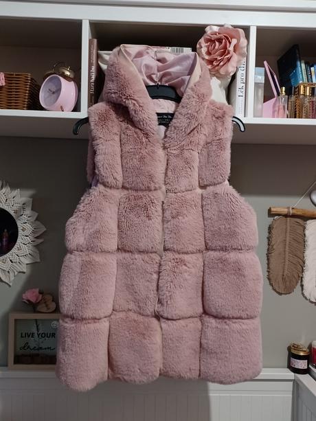 Kožíšková vesta, chlupatá vesta, kožíšek m-xl, l