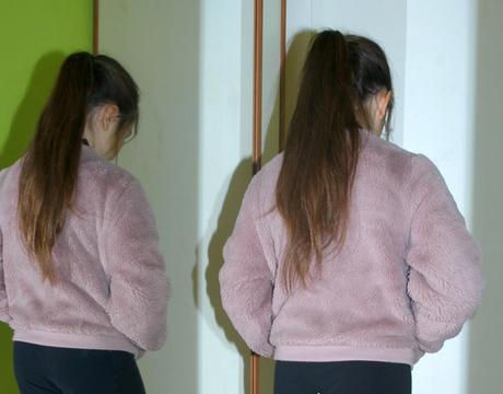 Starorůžový chlupatý kožíšek na jaro/podzim, pepco,140