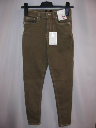 Elastické khaki džíny, skinny vel.36/xs, f&f,xs