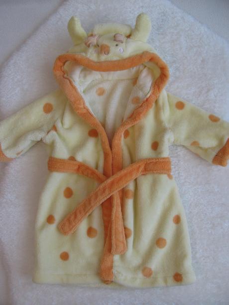 Fleecový župan s kapucí - vel.6-9 měs., 74