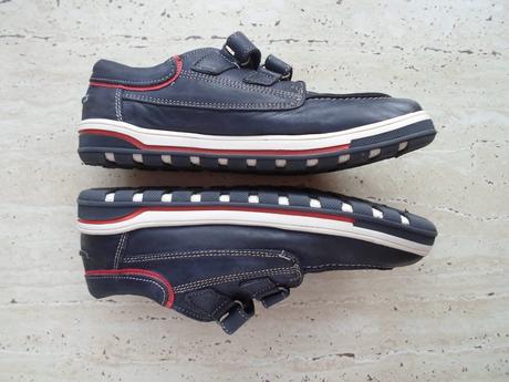 Modré boty polobotky kožené, lasocki,35