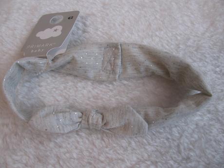 Kojenecká sv.šedá čelenka s mašlí, primark