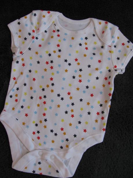 Bílé bavlněné body s hvězdičkami 0-3 měs., primark,62