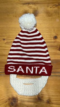 Pletená čepice santa s vousy, s