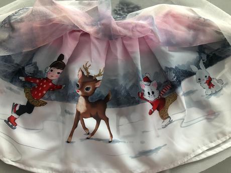 Nádherná vánoční sukénka 98/104cm 2-4roky kočička, h&m,104