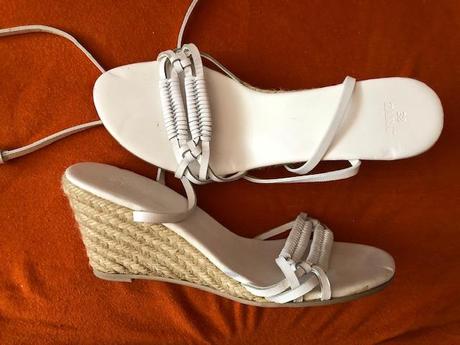 Zara bile sandaly na klinu 38 kozene, zara,38