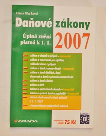 Kniha daňové zákony k 1.1.2007,