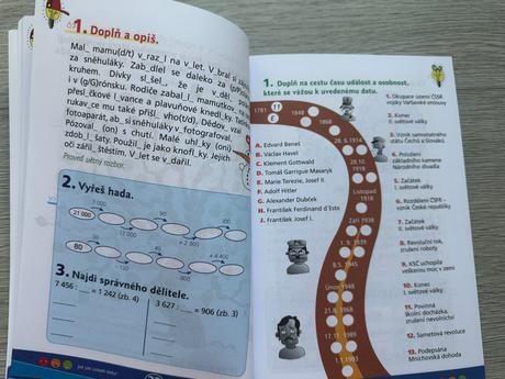 Vyplňovací sešity - 5. třída, matematika, čj, 4 ks,
