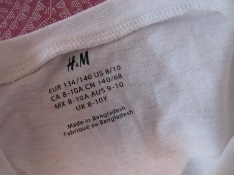 Bílé bavlněné tričko h&m, h&m,140