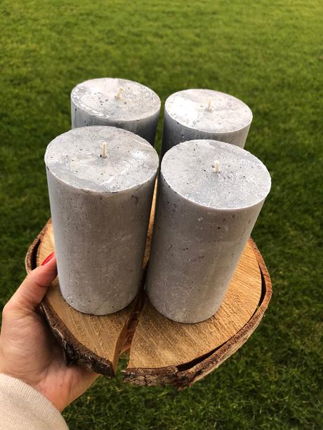 6 svíček mat šedá beton styl podnos advent svícen, 