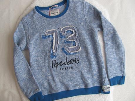 Chlapecká modrá mikina, střik pepe jeans, pepe jeans,152