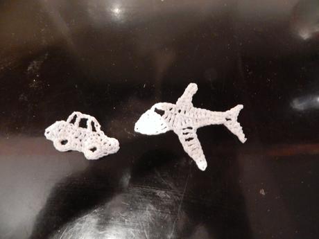 Háčkované letadlo a autíčko, 