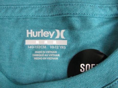 Tyrkysové bavlněné tričko hurley, 152