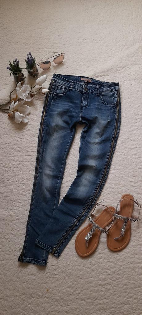 One love slim fit džíny se zipy, tesco,m