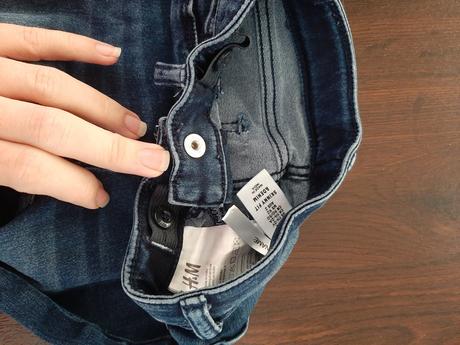 Tmavě modré rifle h&m 92 skinny fit &denim, h&m,92