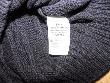 Modrý vrkôčikový pulóver next, next,128