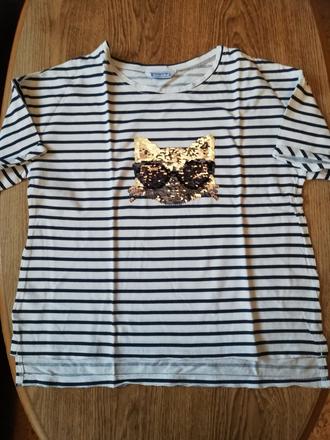 Tričko dívčí s třpytkovou kočkou, vel. 152., mayoral,152