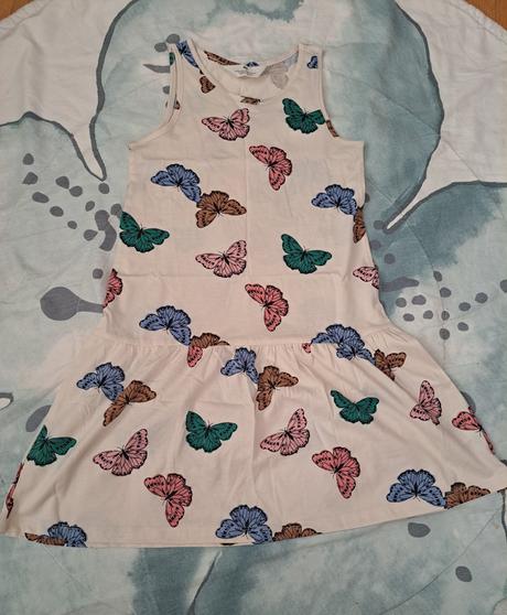 Šaty s motýlky, h&m,122