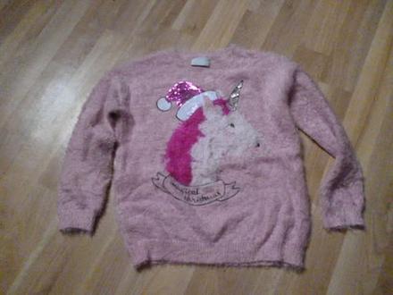 Vánoční svetr jednorožec vel. 8 l, 128