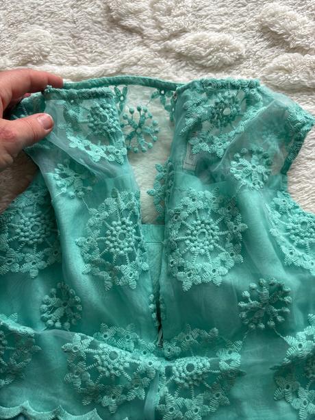 Ob/ šaty tyrkysový- v.7/8 let, 128