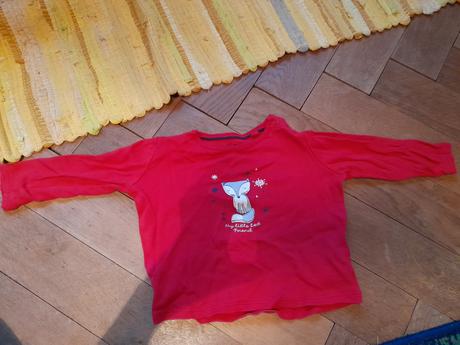 Červené tričko na holčičku s lištičkou, 80