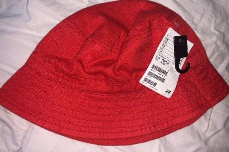 Červený unisex letní klobouk, vel. 4-6 let, h&m,104
