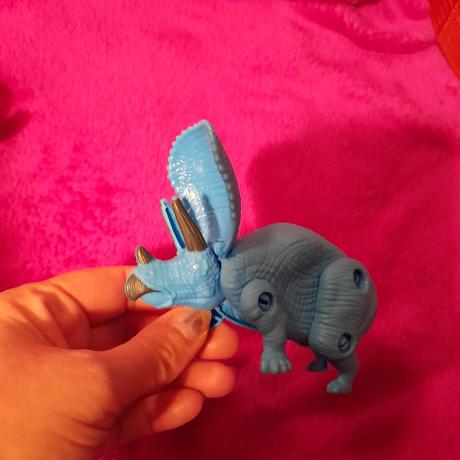 Modrý skládací dinosaurus plastový,