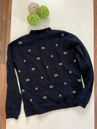 Černá mikina hi, bye, vel 158/164 i xs/s, here the, 158