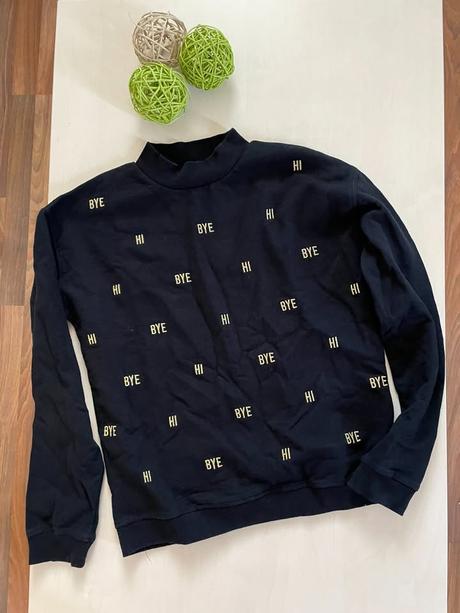 Černá mikina hi, bye, vel 158/164 i xs/s, here the, 158